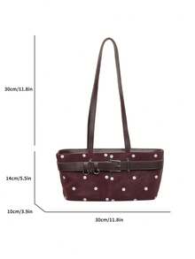 Niche, Design-Forward Polka-Dot Women's Shoulder Bag, Accented With A Vintage Biker-Style Belt Buckle. - Multicolor - View 5