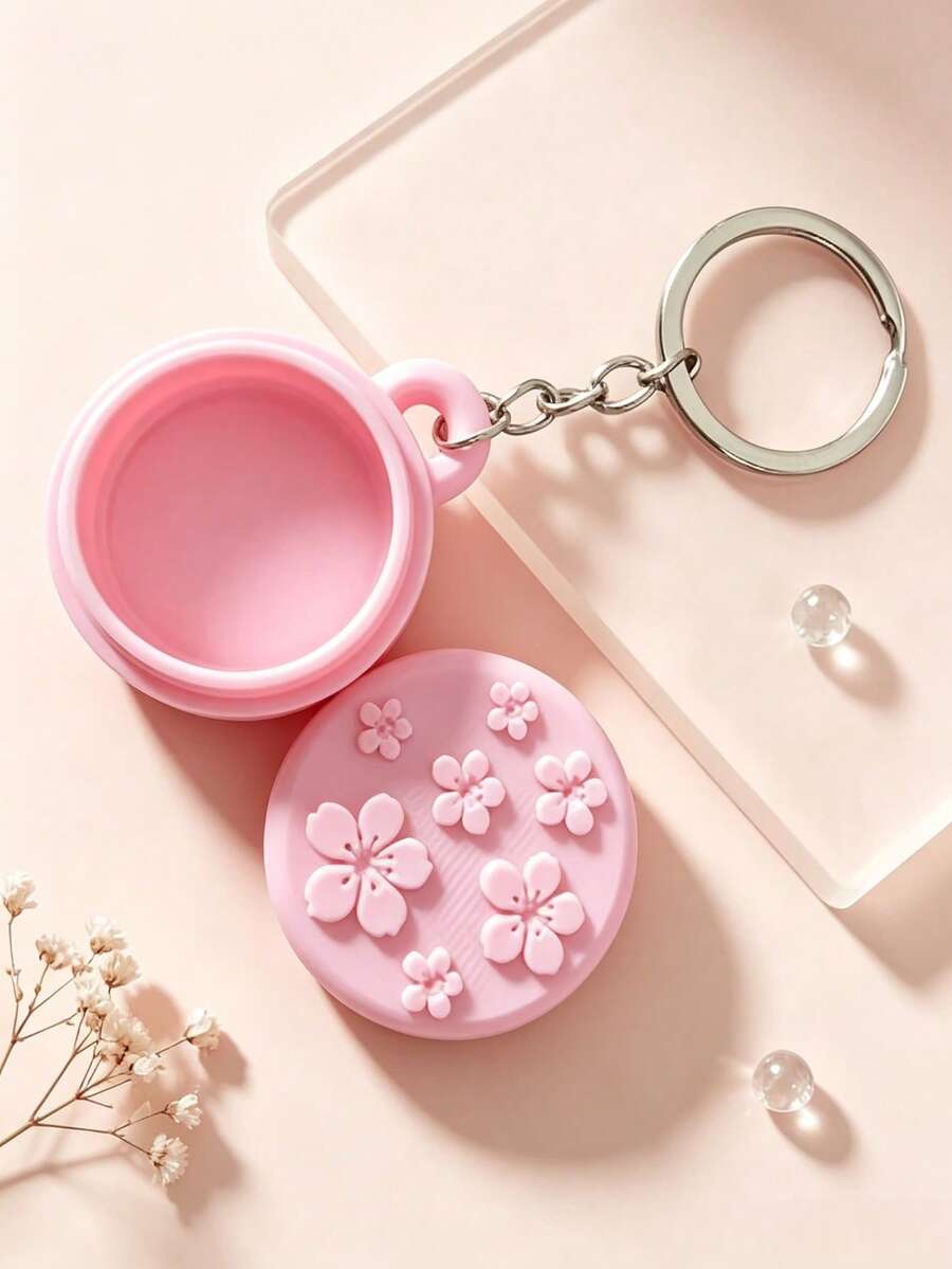 Portable Keychain Mini Ring Storage Box, Small Multi-Function Jewelry Organizer, Hook Luxury Ring Storage Box, Portable Keychain Small Jewelry Storage Box, Suitable For Earrings And Rings, Dust-Proof Travel Organizer - Multicolor - View 1