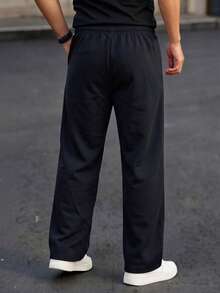 Men's Sports Long Pants, Straight Leg Outdoor Casual Pants For Spring And Autumn, Jogging Long Pants For Men, Suitable For Daily Wear And Exercise - Black - View 6