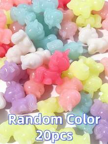 10/20/60PCS Unicorn Beads For DIY Jewelry Making, UV Plated Acrylic Spacer Beads With 3mm Hole, Suitable For DIY Bracelets, Necklaces, Beaded Pens And Handmade Accessories - Multicolor - View 14