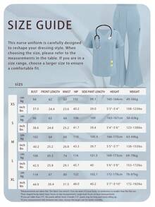 Solid Color V-Neck Short Sleeve Top And Split Flare Pant Lab Coat Nurse Scrub Uniform Set, Scrub Uniform For Pet Hospital Clinic Private Nursing Fall - Baby Blue - View 12