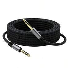 6.35mm 1/4" Male Guitar Cable, Balanced Stereo Instrument Audio Cable For Electric Guitar, Bass, Keyboard, Mixer, Amplifier, Speaker, Equalizer - one-size - View 1