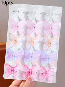 10 buah Jepit Rambut Kupu-kupu Kain Aneka Warna untuk Anak-anak, Jepit Rambut Bayi yang Lucu dan Serbaguna, Aksesori Rambut Sederhana dan Tidak Merusak untuk Anak Perempuan, Cocok untuk Penggunaan Sehari-hari - MultiWarna - View 6