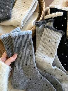 1/5/10 Pairs Women's Warm Winter Socks, Thickened Mid-Calf And Knee-High Socks, Suitable For Outdoor Work And Daily Wear, Soft Sock Combination - Multicolor - View 5