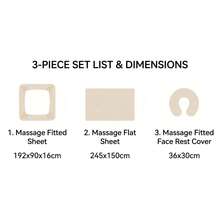 Premium 3 Pieces Massage Bedding Set - Ultra-Soft Wavy Texture SPA Bedding, Includes Extra Large Flat Sheet, Deep Pocket Fitted Sheet And Face Cover, Suitable For Massage Bed, Beauty Bed, Therapy Bed, Comfortable And Durable Texture, Easy To Clean - Multicolor - View 4