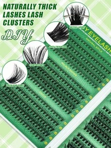 MEM 570pcs D Curl Cluster False Eyelashes Set, Beginner-Friendly Eyelash Kit With Glue And Tweezers, Soft Voluminous Single Cluster Lashes, Suitable For Daily, Wedding, Party, Halloween, Christmas Holiday Gift - Black - View 7