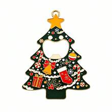 1/2/4pcs Christmas Tree Bottle Opener Creative Metal Beer Bottle Opener Magnetic Fridge Magnet Holiday Decoration Multi-Function Bottle Opener Holiday Decoration Holiday Gift Christmas Halloween - View 5