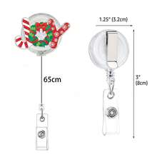 1pc Christmas Acrylic Christmas Tree Candy Cane Transparent Retractable Badge Reel - Multicolor - View 2