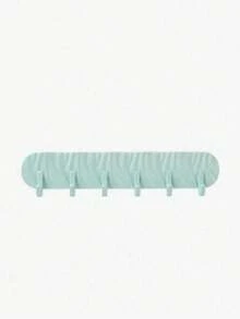1pc Baby Macaron Color Wavy Self-Adhesive Hook Rack, Plastic 6-Hook Wall Mount Hook, Cute Decorative Storage Organizer, Suitable For Baby Room - Multicolor - View 10