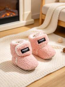 Baby Girl Socks Shoes Snow Boots Winter Anti-Slip Warm Boots Suitable For 0-18 Months Old - Pink - View 4