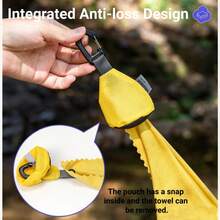 Quick Dry Sports Towel, Ultra Light Portable Sweat Towel With Carabiner Clip & Storage Pouch For Hiking Camping Running Outdoor Activities - Multicolor - View 4