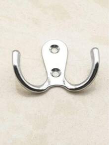 1/2/4/8pcs Black Double Claw Metal Hooks, With Double Hooks, Suitable For Bathroom And Bedroom Doors And Walls, Can Hang Coats, Scarves, Bags, Towels, Keys, Hats, Etc., Comes With 8 Screws. Double Hook Wall-Mounted Vintage Copper Small Hanging Board, Suitable For Entryway And Wardrobe, Double-Head Creative Hook Installation, Sturdy And Durable, Comes With Installation Screws. (One Size = Random Color 1pc) - Multicolor - View 6