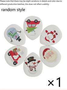 6pcs/1pc Christmas-Themed Finger Puff – Suitable For Both Wet And Dry Use; Ideal For Applying Makeup To Areas Like The Corners Of The Mouth And Eyes; Suitable For All Skin Types; The Perfect Christmas Gift. - Multicolor - View 8