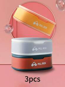 1pc/3pcs Square Rounded Pill Box, Portable Small Pill Box. Home Travel Medicine Storage Box, Silicone Mini Sealed Box For Medicine And Small Items, - one-size - View 3