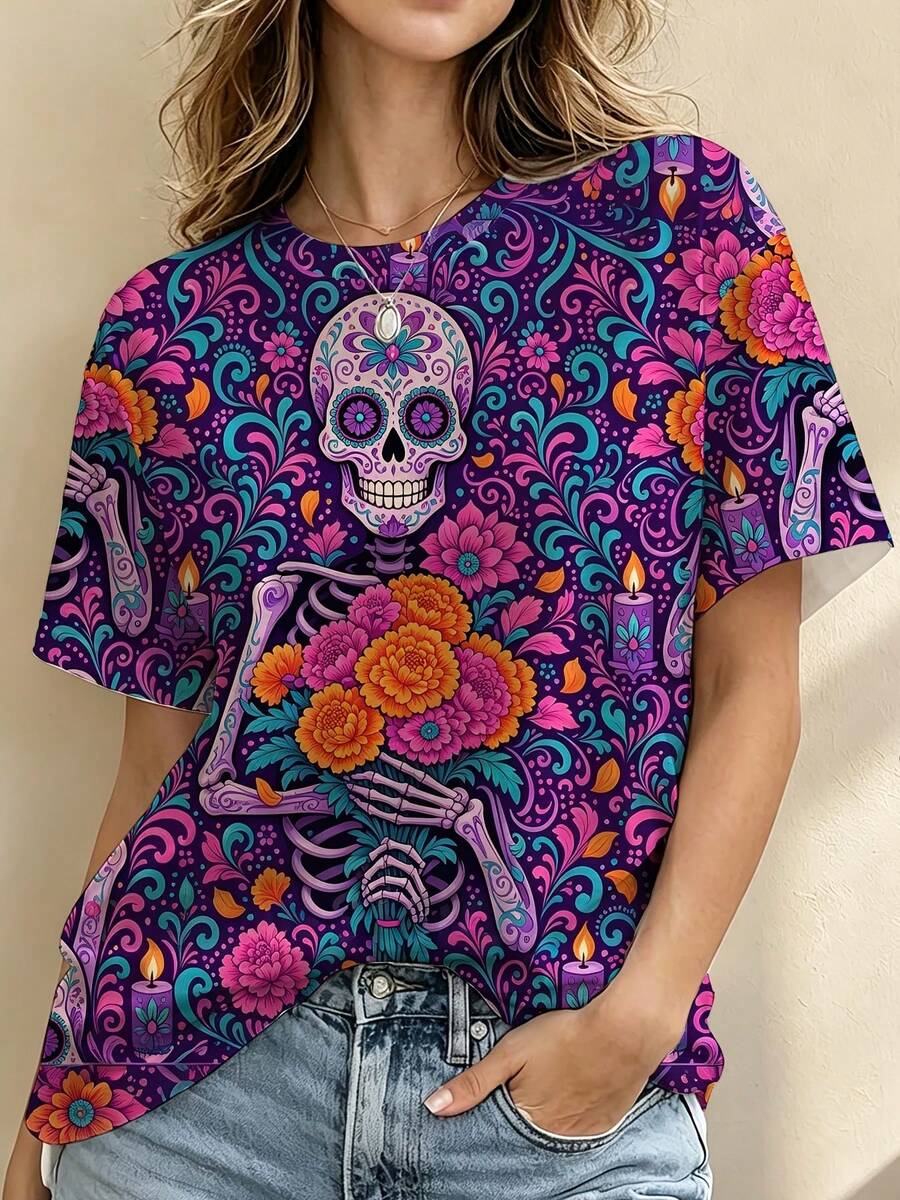 Plus Size Sleep Tops - Multicolor - View 1