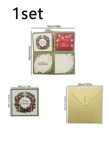 2/1pc 3D Christmas Greeting Card, Pop-Up Card With Santa Claus, Reindeer And Tree Design, Red Paper Holiday Card With Envelope, Suitable For Christmas Party Invitation For Family And Friends - One Size Fits All - View 12