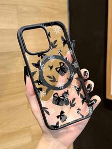 1 قطعة بطانية هاتف بتصميم إبداعي شخصي كامل الشاشة بنمط فيونكة عيد الميلاد وصندوق هدايا وزهور وفاكهة وندفة ثلج، مغناطيسي مطفي بفتحة كبيرة من مادة TPU مضاد للسقوط وغلاف ناعم واقي متوافق مع Apple 11/12/13/14/14 Plus/15/15 Plus/16/16 Plus/17/17 Pro/18 Pro/18 PM وموديلات أخرى - متعدد الألوان - مشاهدة 1