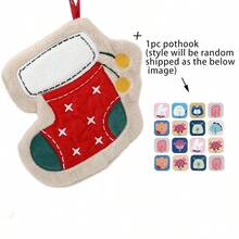 1pc Christmas Hanging Hand Towel, Coral Fleece Hand Towel, Cute Soft Handkerchief, Thickened Absorbent Hand Towel - Multicolor - View 11