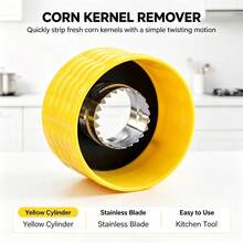 Corn Peeler Tool, Stainless Steel Corn Stripper, Corn Kernel Remover, Corn Shelling Device - Yellow - View 8