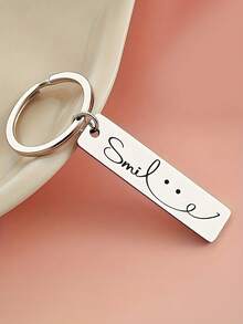 1pc Smiling Face Stainless Steel Keychain - Suitable As A Gift For Family, Colleagues And Friends - Applicable For Birthdays, Parties And Other Important Occasions - Multicolor - View 4