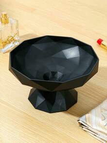 1PC Geometric Faceted Vanity Storage Tray, Diamond Cut Base Decorative Dish, Can Hold Jewelry, Perfume, Rings, Earrings, Lipstick, Modern Home Decor - Multicolor - View 4
