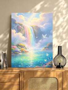 DIY Rainbow Waterfall And Doves (Frameless Or Framed 8x12 / 16x20 Inches) Paint By Numbers Kit(Acrylic) Arts & Crafts For Adult Beginners, Home Wall Decor, And Holiday Gifts - Sets - View 3