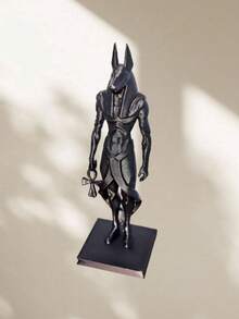 1pc Geometric Anubis Full Body Statue Decor, Supported By Cross, Minimalist Low Poly Base Design, Exquisite Craftsmanship, Suitable For Home Decor, Escape Room Decoration, Christmas Gift And Holiday Souvenir - A - View 7