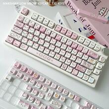Tutup Tombol Sublimasi Pewarna Lima Sisi PBT Cetak Samping Tinggi MOA Lucu DIY untuk Keyboard Mekanik dengan Gambar Kepala Kucing Meow Permen Kapas - View 4
