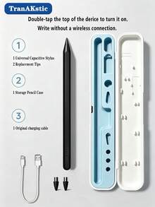 TranAKstic 1 Set (With Storage Box) Stylus Pen/Gaming Pen, Universal Touch Pen For Tablet Touchscreen, Active Digital Stylus With 2 Extra Replacement Tips And Portable Storage Box, Double Click To Turn On, No Bluetooth Required, Compatible With Tablets And Smartphones - View 17
