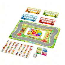 1pc Bus Pick Up Passenger Board Game, Multiplayer Race Strategy Tabletop Game, Educational Competitive Puzzle Game For Teens Family Game Night - Multicolor - View 7