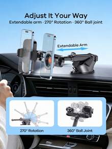 REMAX Dual Phone Car Mount, MagSafe Compatible With Magnetic And Clamp-Style Fixation, Upgraded Powerful Suction Cup Base, Extendable Arm, 270° Rotation, 360° Ball Joint, Suitable For 4.0–7.2 Inch Phones, Car Accessories, Car Essentials, Automotive Supplies - -sT40 - View 4