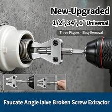 1pc Integrated Broken Screw Extractor, Suitable For 1/2" 3/4" 1" Pipes, Electric Drill Driven Faucet And Angle Valve Repair Tool, Used For Quick Removal Of Stuck Threads, Suitable For Home Emergencies And Plumbing Multi-Functional Hardware - A - View 4