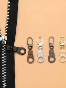 3/2/1pc Tool-Free Metal Small Hole Semi-Automatic Detachable Zipper Pulls, Suitable For Luggage, Jackets, Clothes, Shoes, Etc., Replaceable Zipper Pull Pendant, Metal Pendant, High-End Buckle Accessory, Random Color - Multicolor - View 3