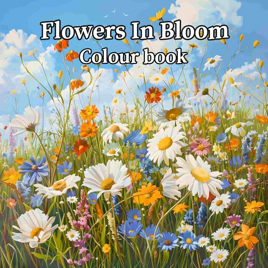 1 Adult Floral Coloring Book, Relaxing Wildflower Coloring Pages ...