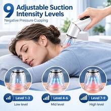 9-Level Rotating Vacuum Massager With Red Light & 6 Cups, USB Rechargeable Body Massage Device For Back Arm Leg - View 3