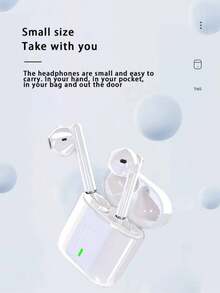 True Wireless Bluetooth Earbuds, Built-In Microphone For Clear Calls, Long Battery Life, Sweat-Proof Design, Comfortable Fit, Compatible With IOS And Android Devices, Suitable For Fitness, Running And Daily Use - White - View 5