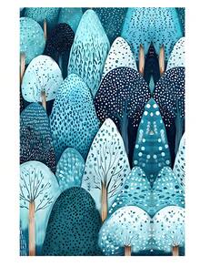 Blue Blue Forest/Red Blue Geometric Pattern/Blue Purple Curly Grass Spiral/Autumn Layered Mountain Pattern Transfer Paper, Dot Art Series Polymer Clay Printing Paper, Suitable For DIY Art Jewelry Earring Making Special Polymer Clay Transfer Printing - A - View 10
