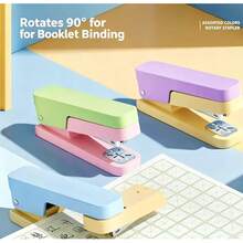 Small Square Sugar Stapler 360° Rotatable Office Stapler Morandi Handheld Stapler High-Value Home Use Center Stitching Stationery Gift - Multicolor - View 2