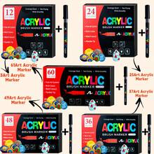 13-61 Colors Acrylic Maker Pens Set,With Soft And Brush Tip,Suitable For Glass,Wood,Stone,Ceramics,Fabrics,Metals,Canvas,Card Making,Professional Artistic Use,Office And School Supplies,A Great Gift For Student And Friend,Back To School - Acrylic Marker Set - View 8