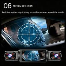 Wifi High-Definition 4-Lens Panoramic Dashcam, Low-Light Night Vision, 360° Panoramic Recording, 4-Camera Recording, Collision Sensor, Equipped With 64Gb Loop Recording, Mobile Phone Interconnection,Battery Capacity 150mAh - 4-channel Dash Cam - View 9
