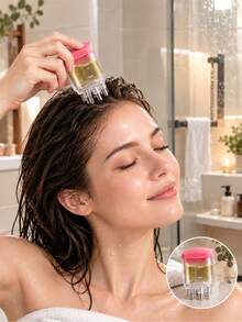White/Pink Scalp Massage Comb With Roller Oil Applicator, Ergonomic Handle, Hair Care And Styling Tool For All Hair Types, Hair Styling Tool - Multicolor - View 9