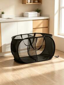 3-Compartment Foldable Laundry Basket, Breathable Mesh Dirty Clothes Bin, Large Capacity Partition Design, Portable With Handles, Suitable For Bathroom And Laundry Room, Easily Sort Household Dirty Clothes - Multicolor - View 19