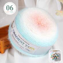200g Extra Large Ball, Colorful Candy Tones, Natural Gradient Color, Knitted Blanket, Shawl, Crochet Cushion, Beginner Friendly, Multiple Color Options - Two-tone Light Mist - View 13