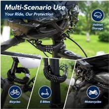 1Pc 4‑Digit Combination Cable Lock Portable Retractable Steel Wire Password Lock Anti‑Theft Security Lock For Bicycle Motorcycle Helmet Scooter Outdoor Cycling Accessory - Password-protected Version - View 4