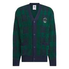 Adidas Spring/Autumn V-Neck Knitted Sports Cardigan Jacket, College Retro Versatile Fuzzy Knit Sweater JC6845 - Forest Green - View 2
