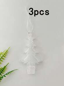 Clear Beaded Christmas Tree Hanging Ornament With Attached Hanging Rope, Glossy Transparent Christmas Tree Shaped Pendant, Suitable For Christmas Tree Decoration, Holiday Party, Table Centerpiece, Window Display, Holiday Home Decor, Christmas Photo Props, Classic Winter Holiday Ornament, Enhancing Christmas Atmosphere - Christmas Tree Ornament - View 10