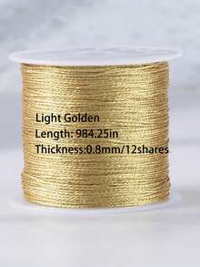 Gold/Silver Metallic Braided Cord, Suitable For Making Bracelets, Necklaces, DIY Tassels, Beaded Jewelry, Shamballa Cords And Other Accessories. - Multicolor - View 23