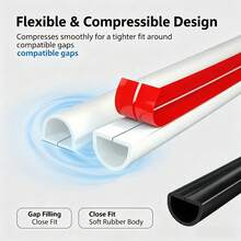 1PC 3metersX15MM Self Adhesive D Shape Cable Sleeve, Flexible Cord Cover, Cuttable Wire Management Channel For Home Office - Multicolor - View 5