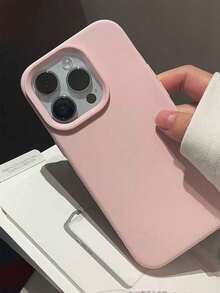 新款液態矽膠粉色手機殼，適用於 iPhone 18 Pro Max、Apple 16、15、14、13、12、17 Pro Max、17 Pro、17，柔軟防震純色極簡智慧型手機保護殼 - 粉色 - 查看 4