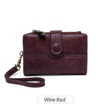 FOREVER MIYIN Vintage Bifold Wallet For Women, Snap Button Short Purse With Wrist Strap, Multi Card Slots And ID Window With Zipper Coin Pocket Ideal For Daily Use - Multicolor - View 16